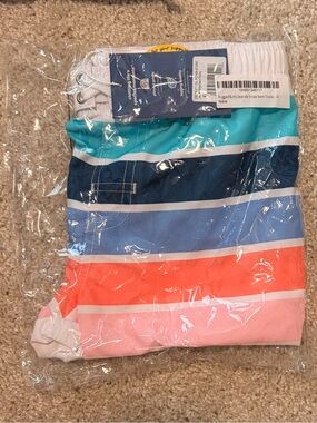 NWT RuggedButts Seaside Stripe Swim Trunks